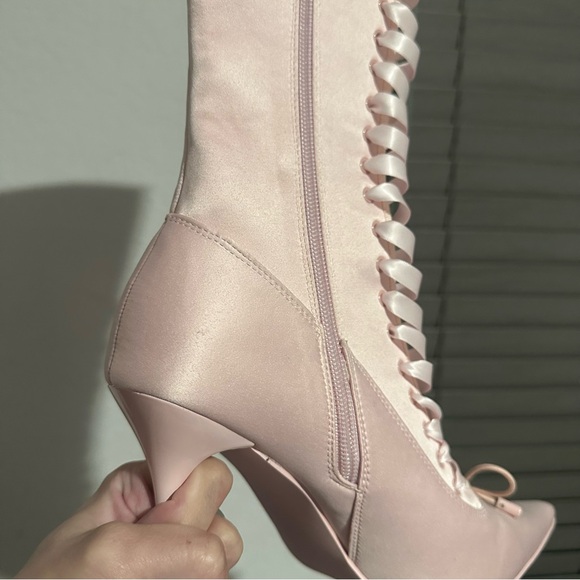 scandalous seduction heeled boots in pink by sugar thrillz (dolls kill) - Picture 10 of 10